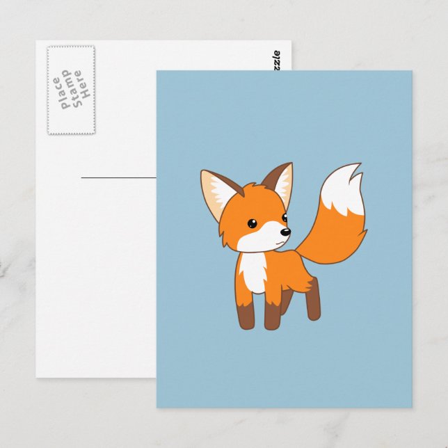 Niedlich Little Fox Postkarte (Vorne/Hinten)