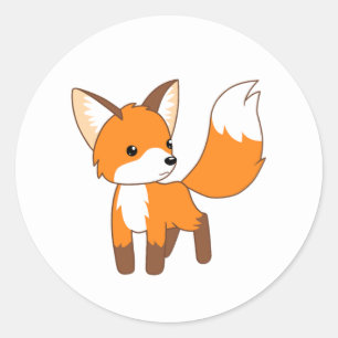 Niedlich Little Fox Runder Aufkleber