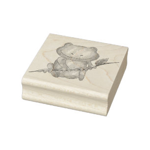 Niedlich Little Froggy Briefmarke der Holzkunst Gummistempel