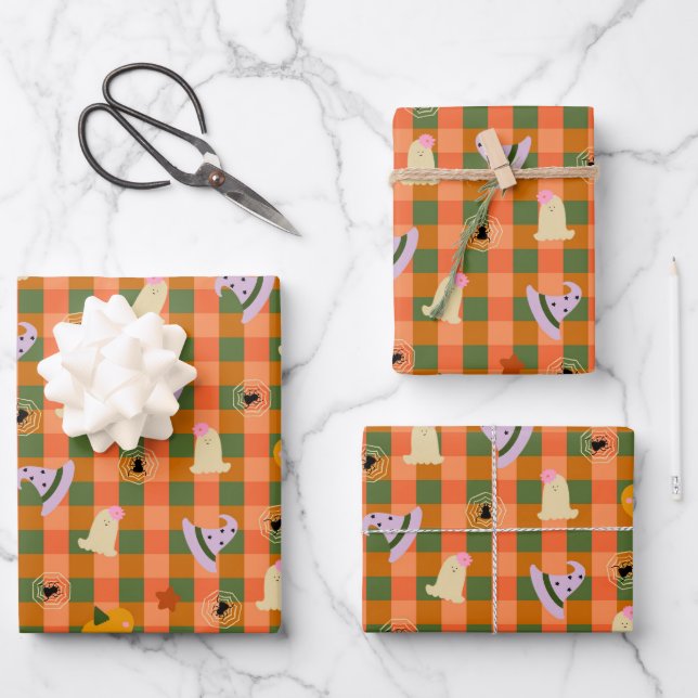 Niedlich Little Ghost Halloween Geschenkpapier Set (Vorderseite)