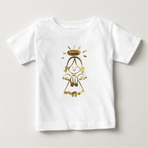 Niedlich Little Girl Angel Halo Gold Look Baby T-shirt