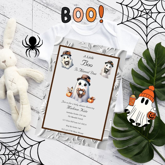 Niedlich Little Girl Boo Halloween Kinderdusche Einladung (Von Creator hochgeladen)