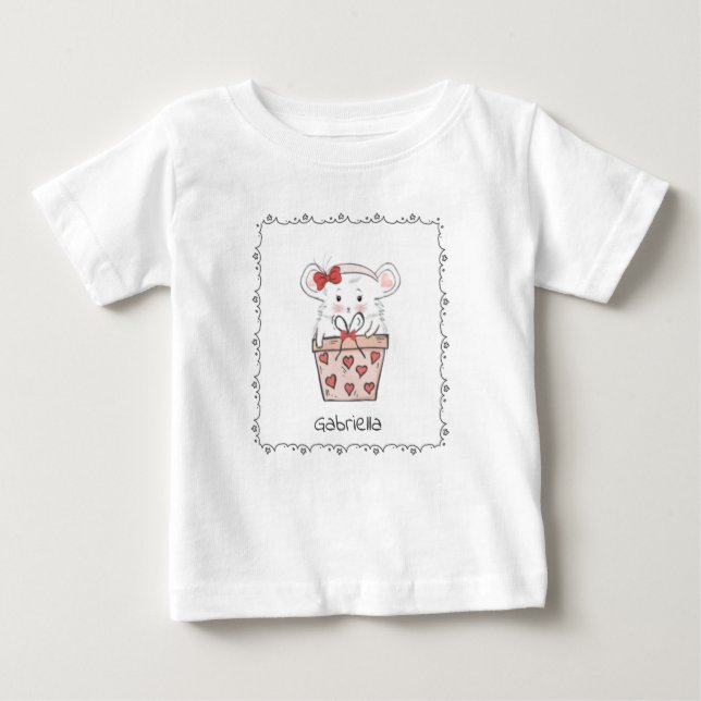 Niedlich Little Girl Hamster Name Baby T - Shirt (Vorderseite)