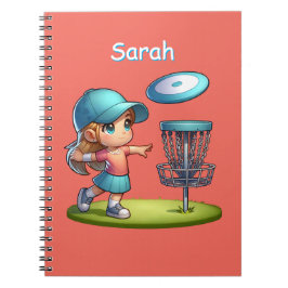 Niedlich Little Girl Playing Disk Golf Personalisi Notizblock