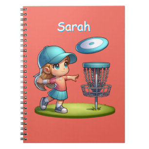 Niedlich Little Girl Playing Disk Golf Personalisi Notizblock