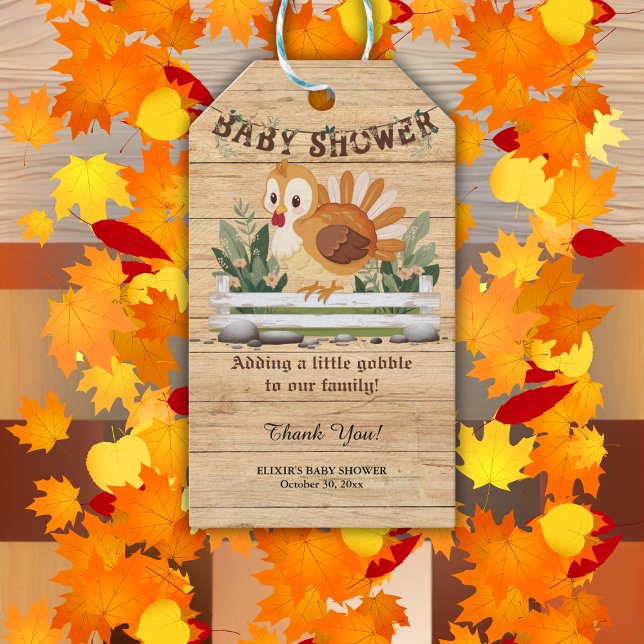 Niedlich Little Gobble Türkei Babydusche Geschenkanhänger (Von Creator hochgeladen)