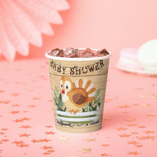 Niedlich Little Gobble Türkei Babydusche Pappbecher (Insitu)