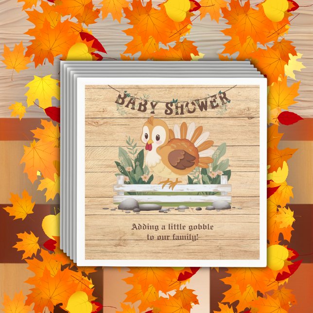 Niedlich Little Gobble Türkei Babydusche Serviette (Von Creator hochgeladen)