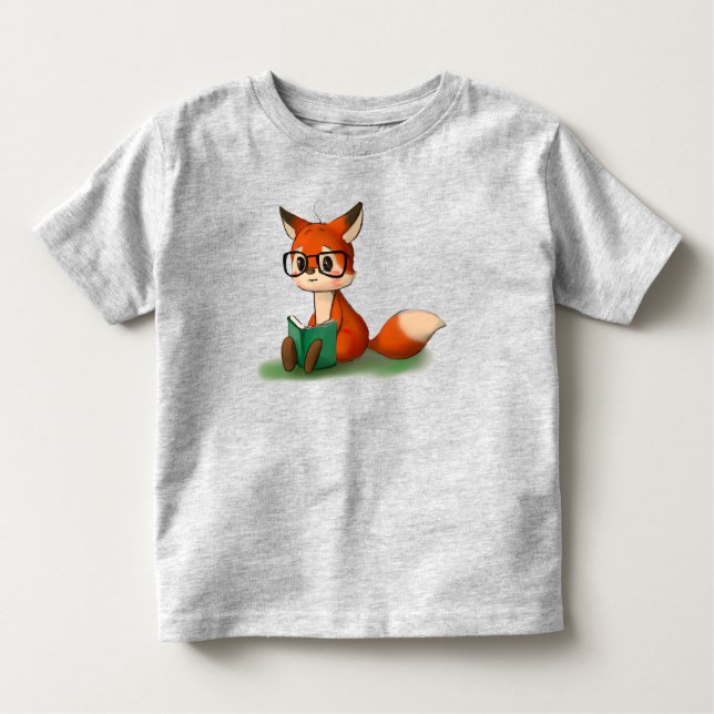 Niedlich Little Graphic Art Storybook Fox Animal A Kleinkind T-shirt (Vorderseite)
