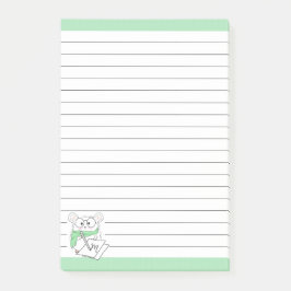Niedlich Little Hamster Monogram Green Post-it Klebezettel