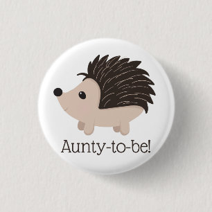 Niedlich Little    HedgehogAunty to be Baby Shower Button