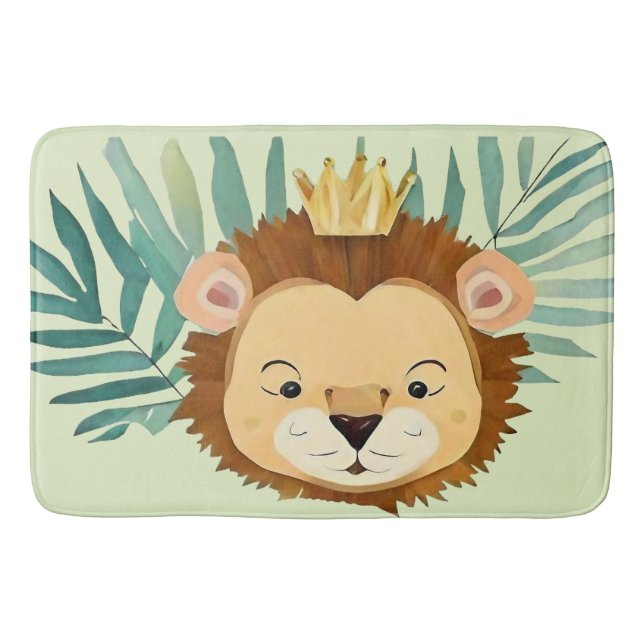 Niedlich Little Jungle Lion Birthday Badematte (Vorderseite)