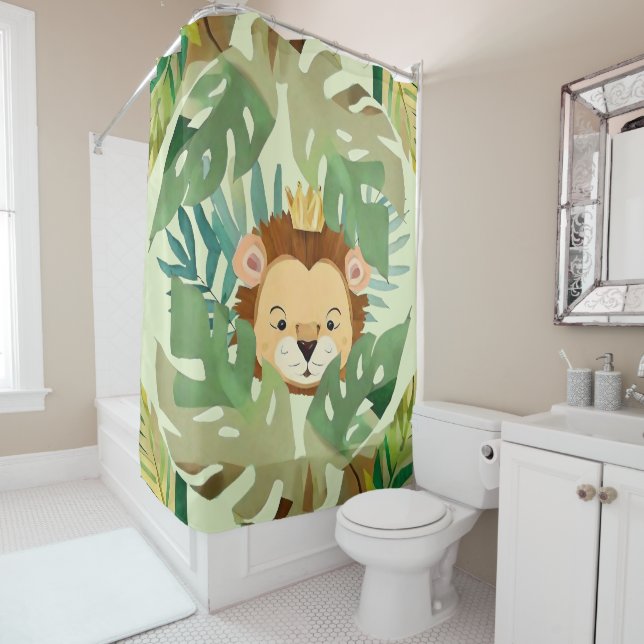 Niedlich Little Jungle Lion Birthday Duschvorhang (Beispiel)