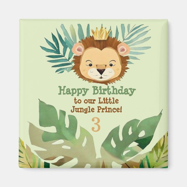 Niedlich Little Jungle Lion Birthday Magnet (Vorne)