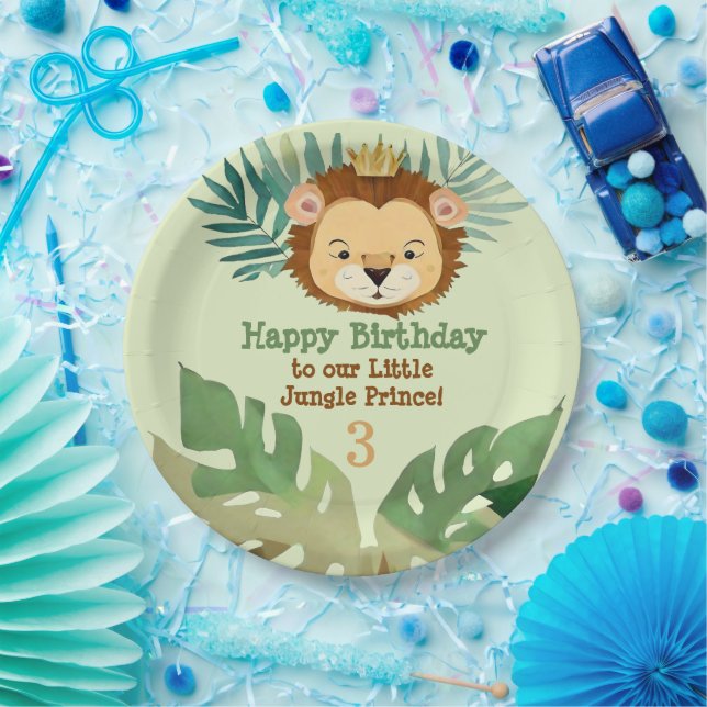 Niedlich Little Jungle Lion Birthday Pappteller (Party)