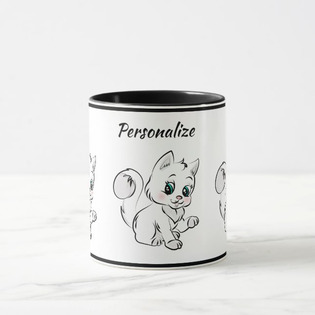 Niedlich Little Kitten Baby Cat Kaffee Tasse (Zentrum)