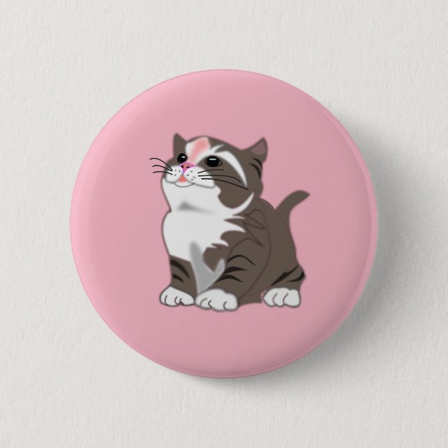 Niedlich Little Kitten Button (Vorderseite)