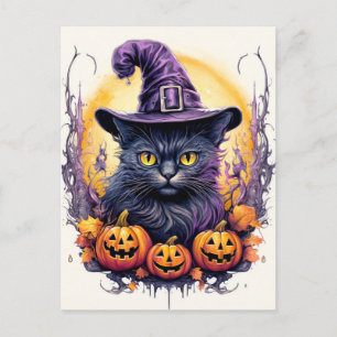 Niedlich Little Kitty Cat Hexe Postkarte