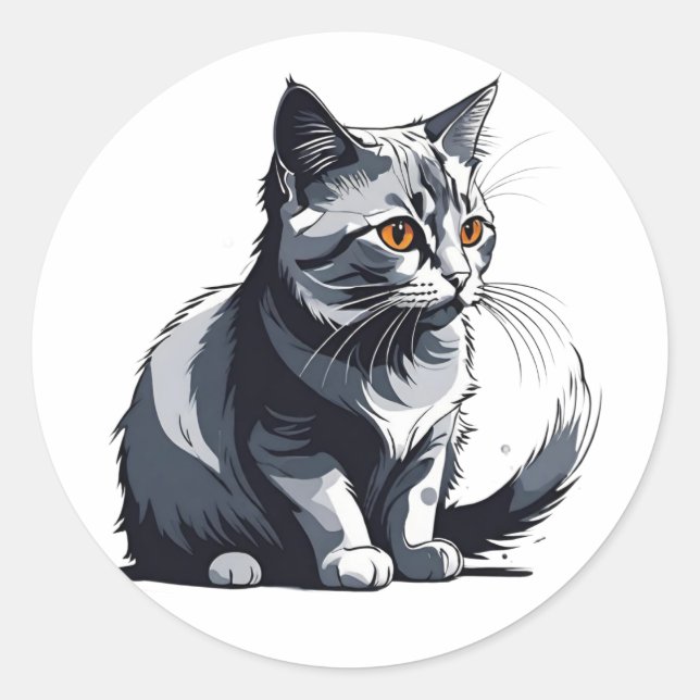 Niedlich Little Kity Runder Aufkleber (Vorderseite)