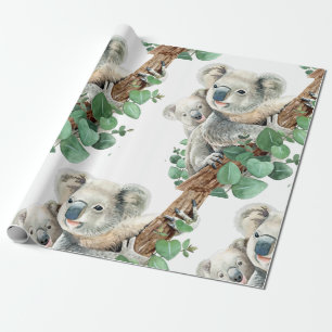 Niedlich Little Koala Bear Australian Animal Art C Geschenkpapier