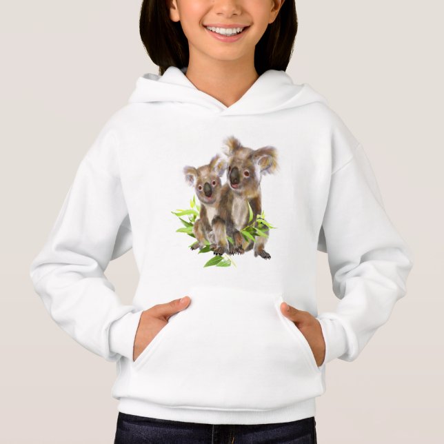 Niedlich Little Koala Bear Australische Tierkunst Hoodie (Vorderseite)