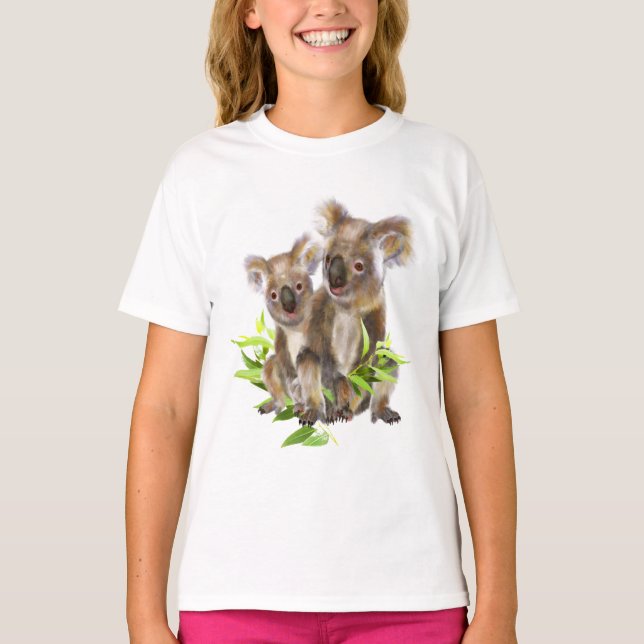 Niedlich Little Koala Bear Australische Tierkunst T-Shirt (Vorderseite)