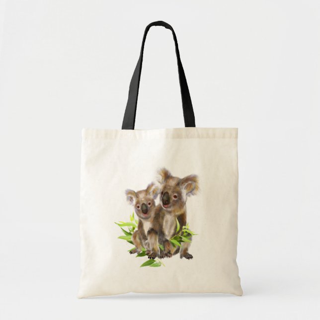 Niedlich Little Koala Bear Australische Tierkunst Tragetasche (Vorne)
