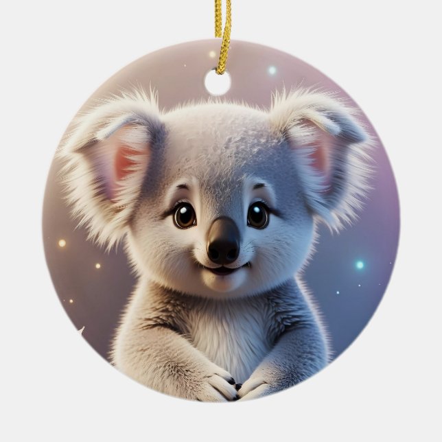 Niedlich Little Koala Fantasy Dreamy Gradient Keramik Ornament (Vorne)