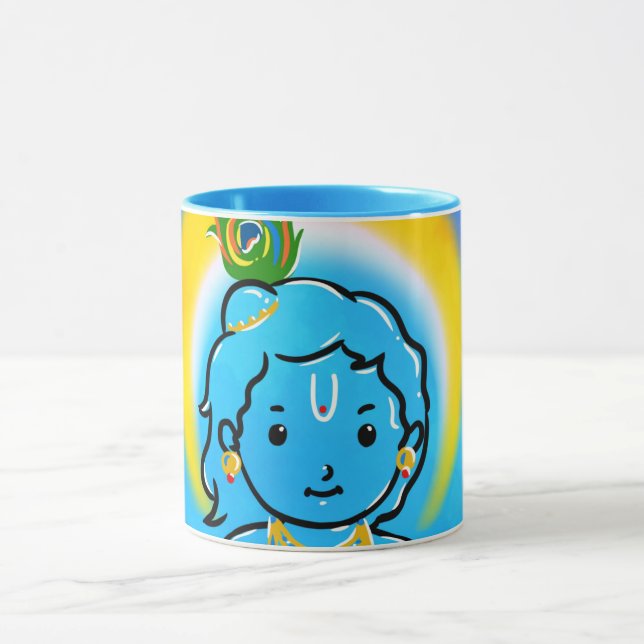 Niedlich Little Krishna Blessings Art Tasse (Zentrum)