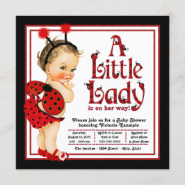 Niedlich Little Lady Red Ladybug Babydusche Einladung