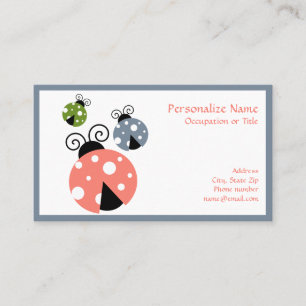 Niedlich Little Ladybugs Mama Babies Girly Pink Visitenkarte