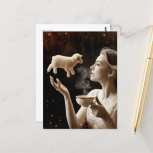 Niedlich Little Lamb Magick Postkarte