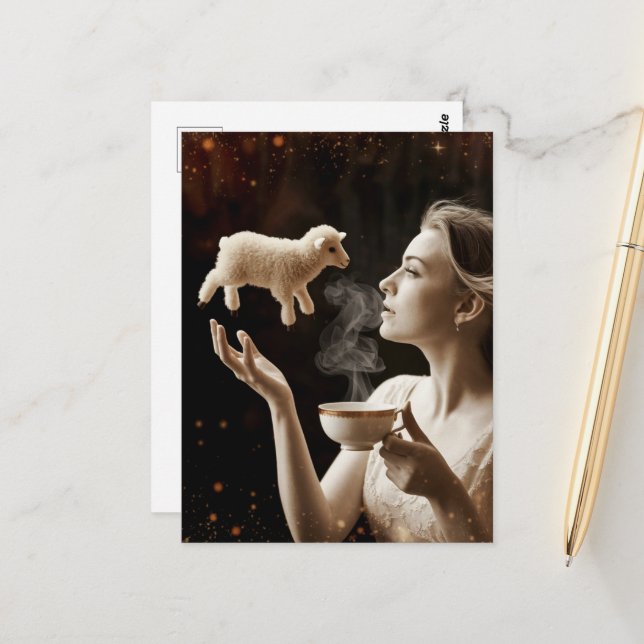 Niedlich Little Lamb Magick Postkarte (Vorderseite/Rückseite Beispiel)