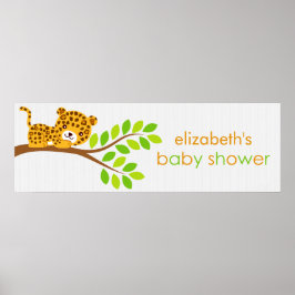 Niedlich Little Leopard Girl Shower Banner Poster