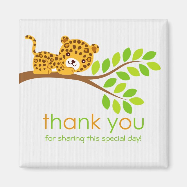 Niedlich Little Leopard Vielen Dank Magnet (Vorne)