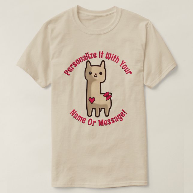 Niedlich Little Llama T - Shirt (Design vorne)