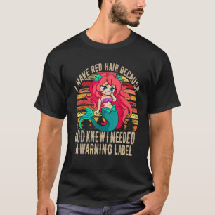 Niedlich Little Mermaid Schwanz Ich habe rotes Haa T-Shirt