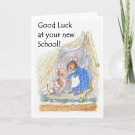 Niedlich Little Mouse Viel Glück Neue Schule Karte