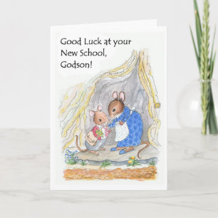 Niedlich Little Mouse Viel Glück New School Godson Karte