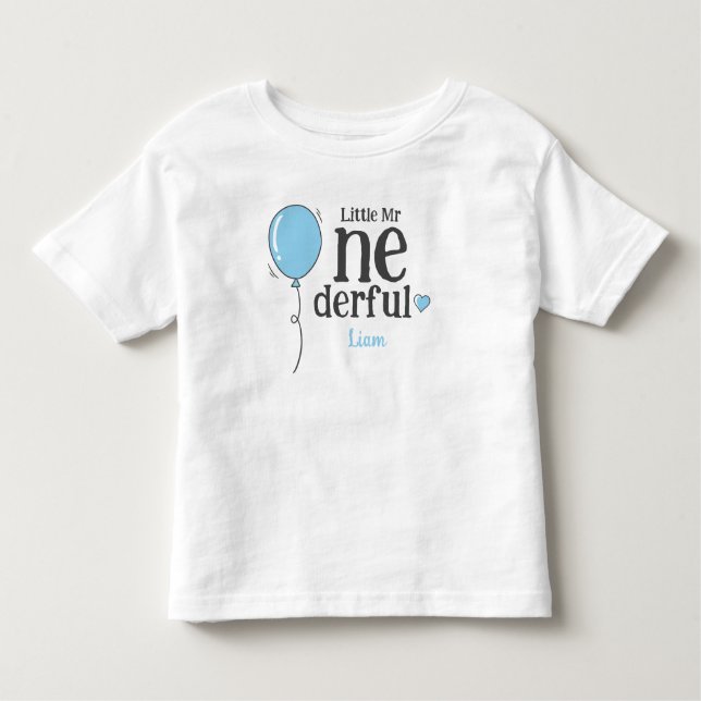Niedlich Little Mr Onederful First Birthday Balloo Kleinkind T-shirt (Vorderseite)