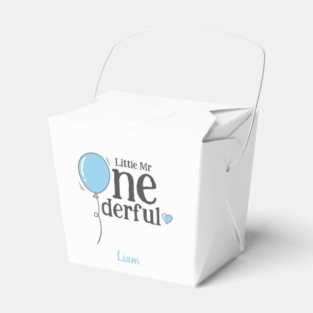 Niedlich Little Mr Onederful First Birthday Blue Geschenkschachtel (Vorderseite)