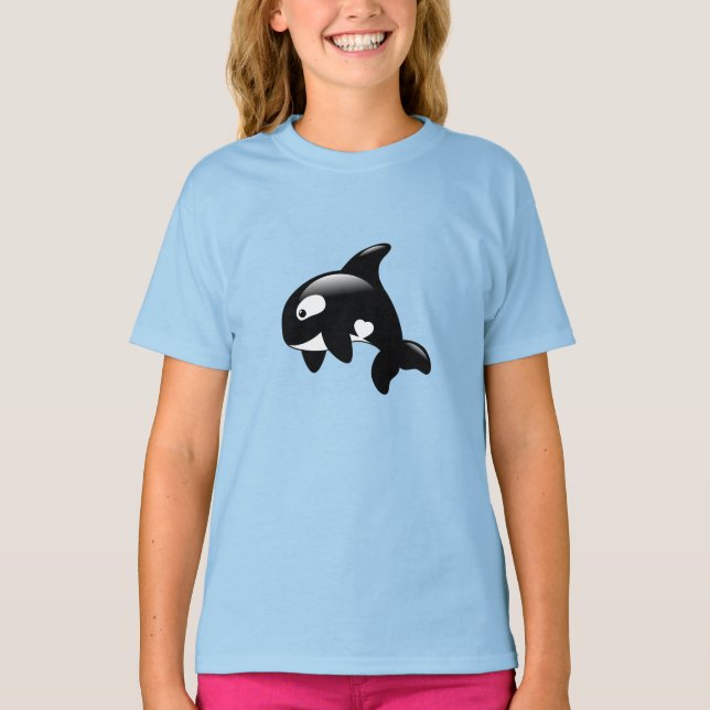 Niedlich Little Orca Whale T-Shirt (Vorderseite)