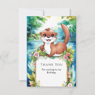 Niedlich Little Otter Geburtstag Dankeskarte