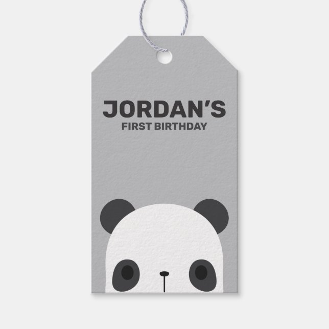 Niedlich Little Panda Bear Geburtstag Geschenkanhänger (Vorderseite)