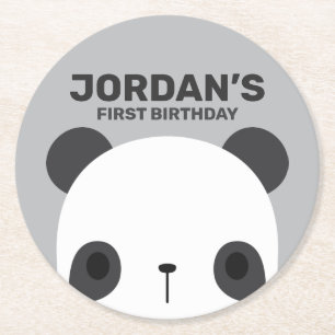 Niedlich Little Panda Bear Geburtstag Runder Pappuntersetzer