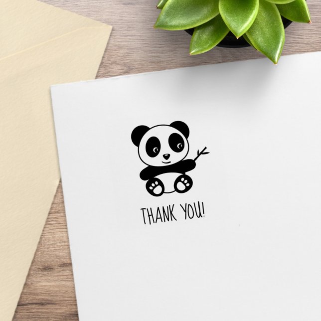 Niedlich Little Panda Danke, 1x1 Gummistempel (Von Creator hochgeladen)