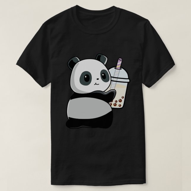 Niedlich Little Panda Lieben Boba 1 T-Shirt (Design vorne)