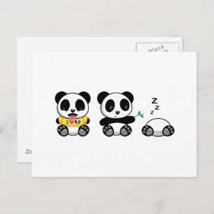 Niedlich Little Pandas auf White Postkarte