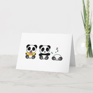 Niedlich Little Pandas Blank Karte