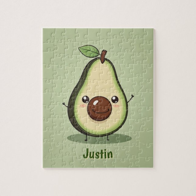 Niedlich Little Personalisiert Avocado Puzzle (Vertikal)